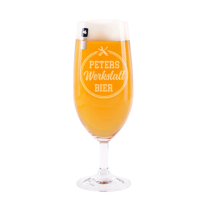Persönlich gravierte Pilstulpe für das Werkstattbier oder andere Anlässe
