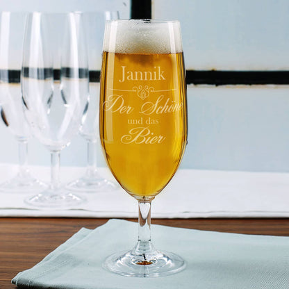 Bierglas mit persönlicher Namensgravur & lustigem Spruch