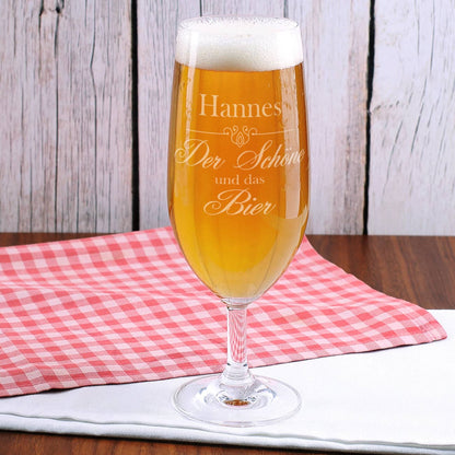 Bierglas von der Marke Leonardo mit persönlicher Gravur