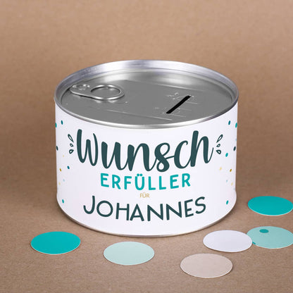 Aufreißspardose Wunscherfüller mit Name personalisiert