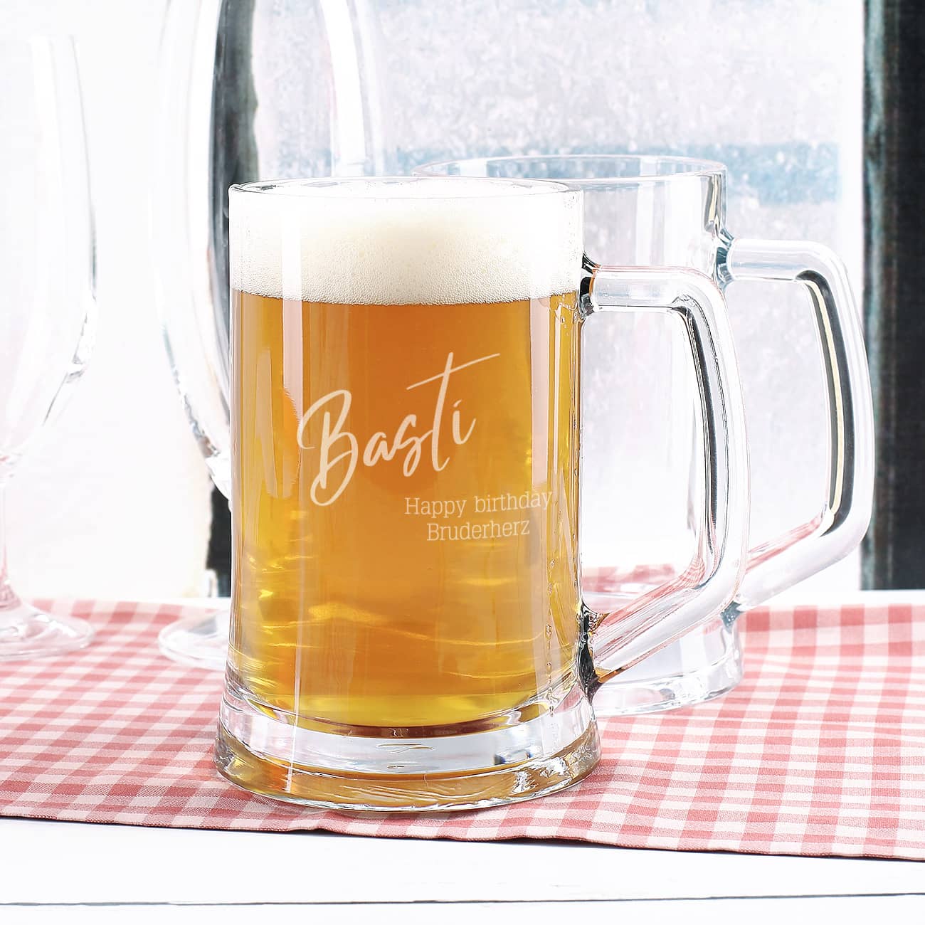 Bierseidel aus Glas zum Geburtstag für Männer