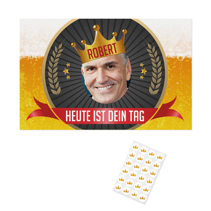Bierkasten-Banderole zum mit Foto, Name, Wunschtext 