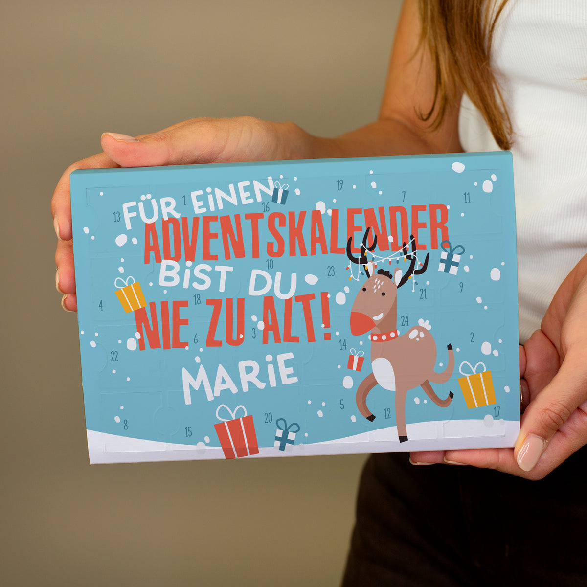 Personalisierter Adventskalender mit Toffifee und Name Marie als Weihnachtsgeschenk