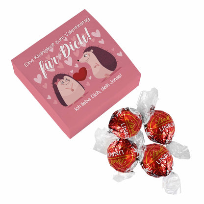 Eine Kleinigkeit zum Valentinstag - 4 Lindorkugeln in persönlich bedruckter Verpackung