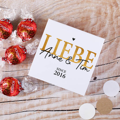 Liebe - Motiv mit Namen und Datum personalisiert