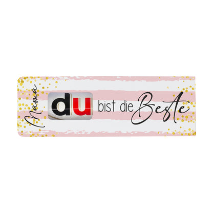 Personalisierter duplo Riegel Muttertag Geschenk mit Name in dekorativer Verpackung