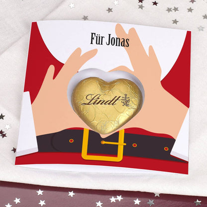 Weihnachtskarte mit leckerer Lindt Schokolade