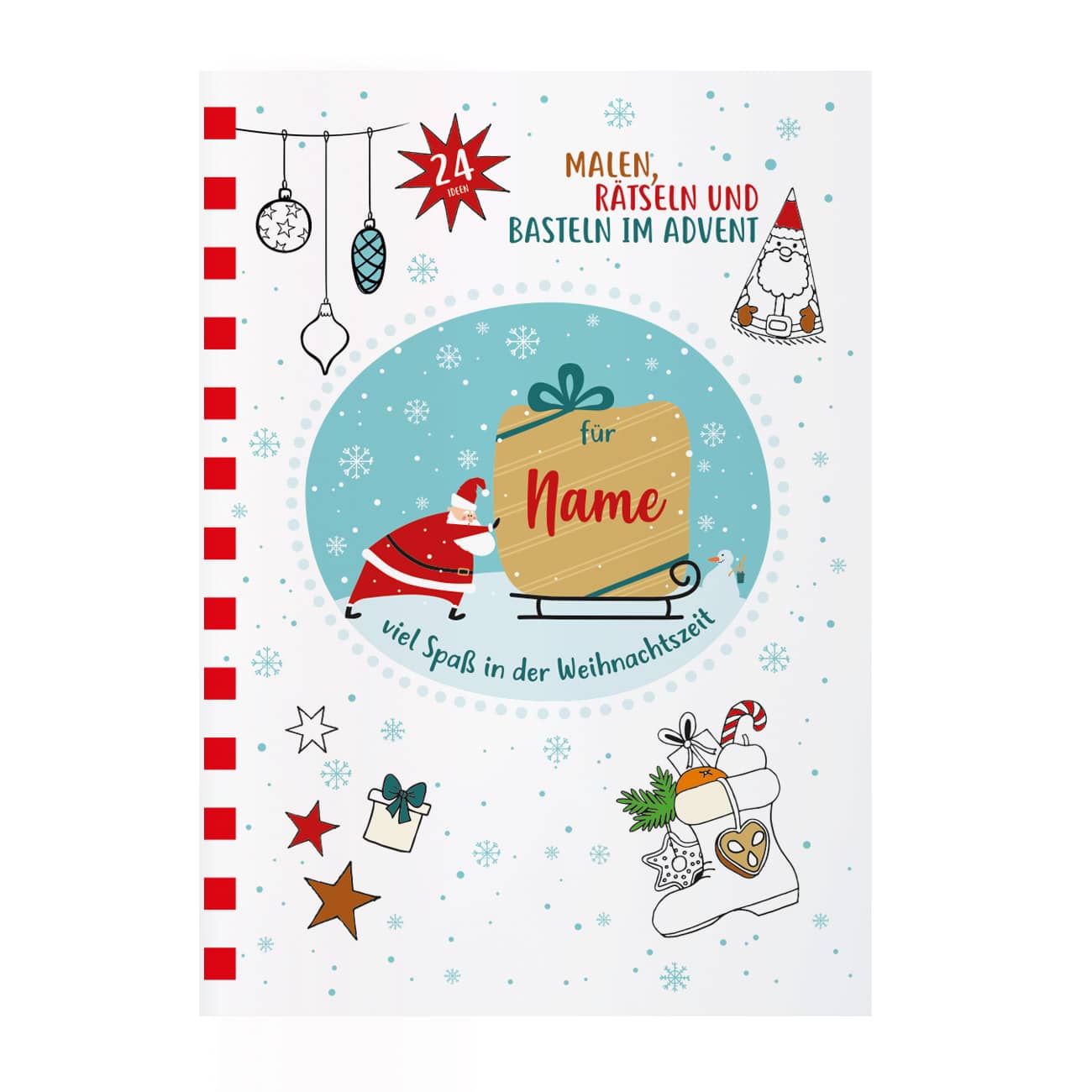 Weihnachts-Malbuch mit Name des Kindes bedruckt