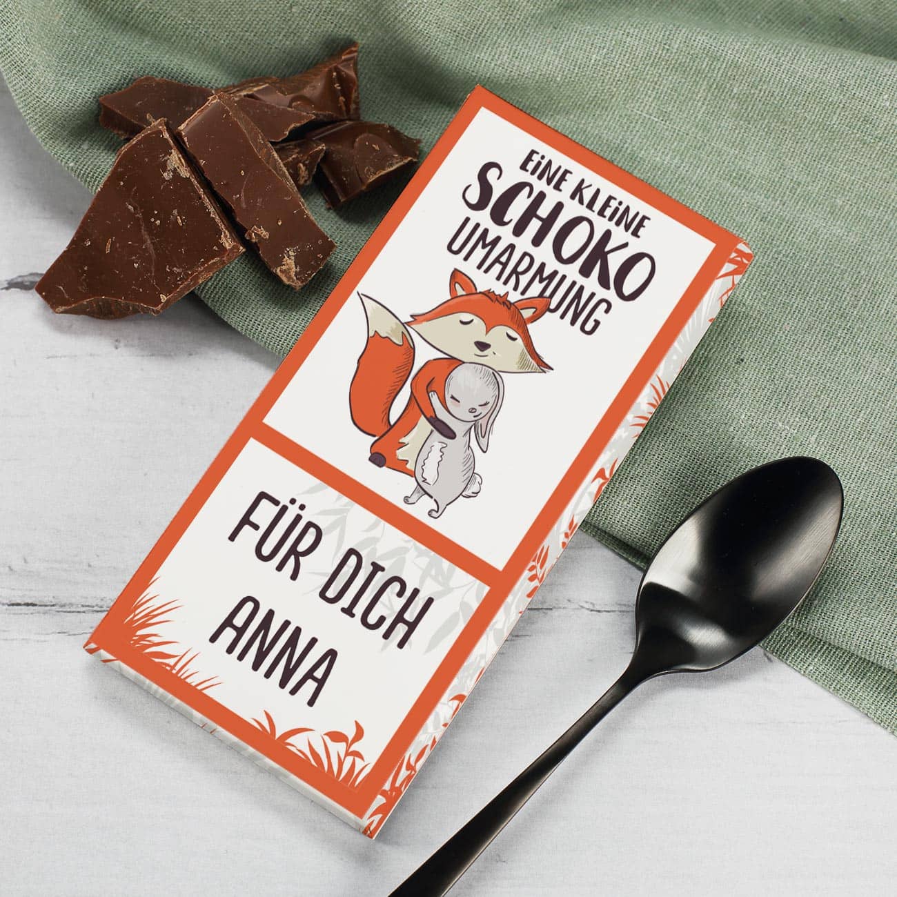 Personalisierte Schokolade als kleines Dankeschön Geschenk mit Text personalisiert