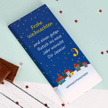 Personalisierte Schokolade zu Weihnachten mit Text von 100 Zeichen