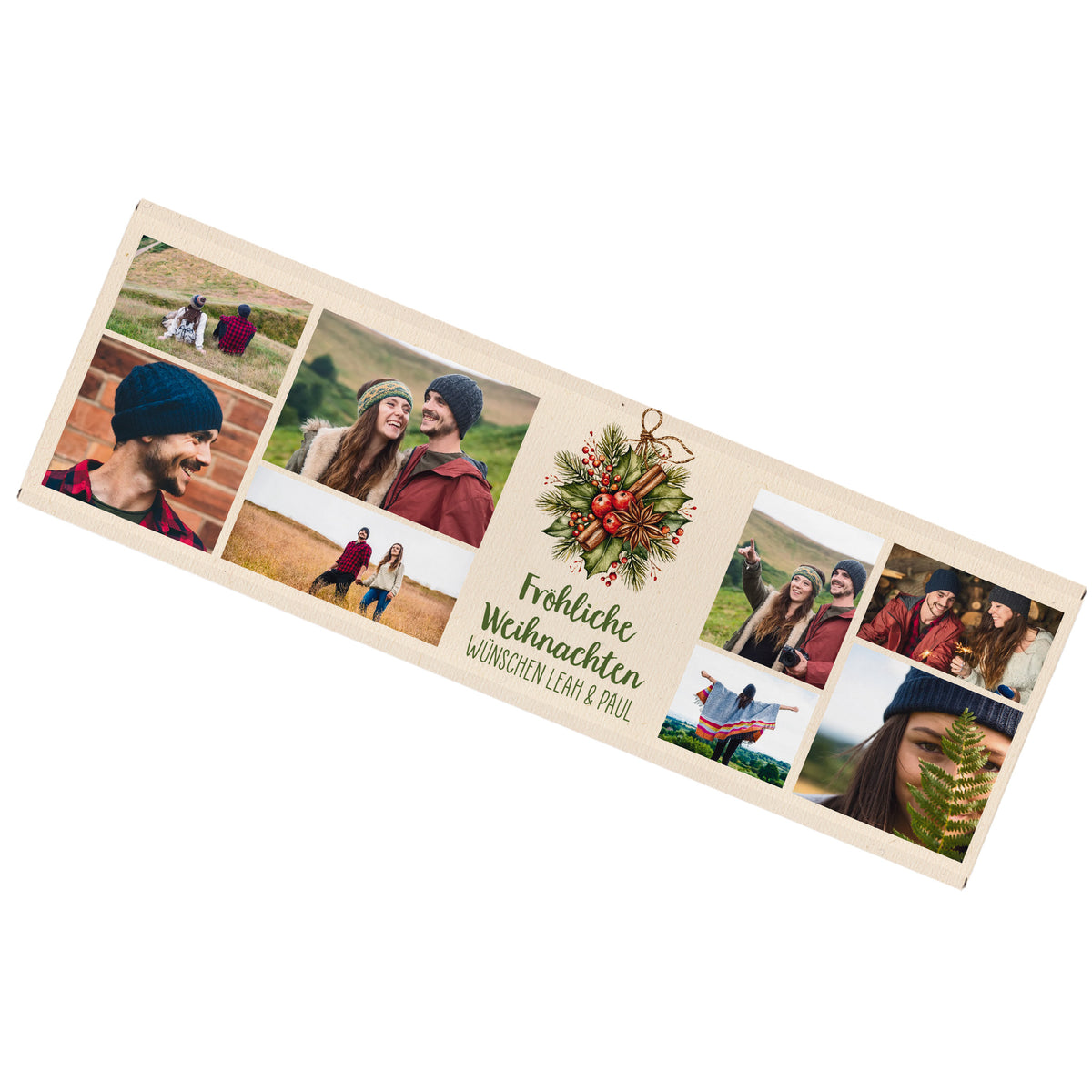 XL Schokolade zu Weihnachten mit 8 eigenen Fotos und personalisiertem Weihnachtsgruß