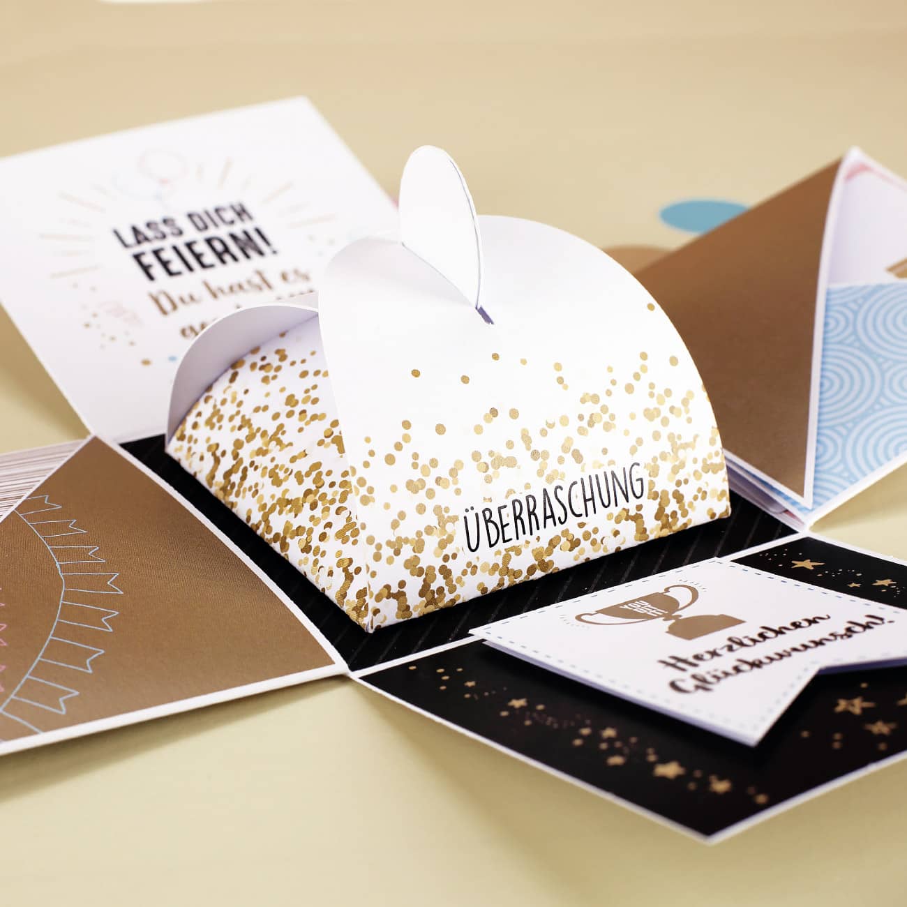 Gratulation, du hast es geschafft! -  Explosionsbox mit Name