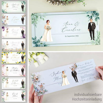individuell gestaltbare Ziehkarte als Hochzeitseinladung