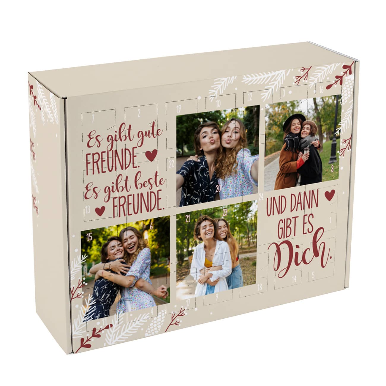 Adventskalender bedruckt mit 4 Fotos nach Wahl