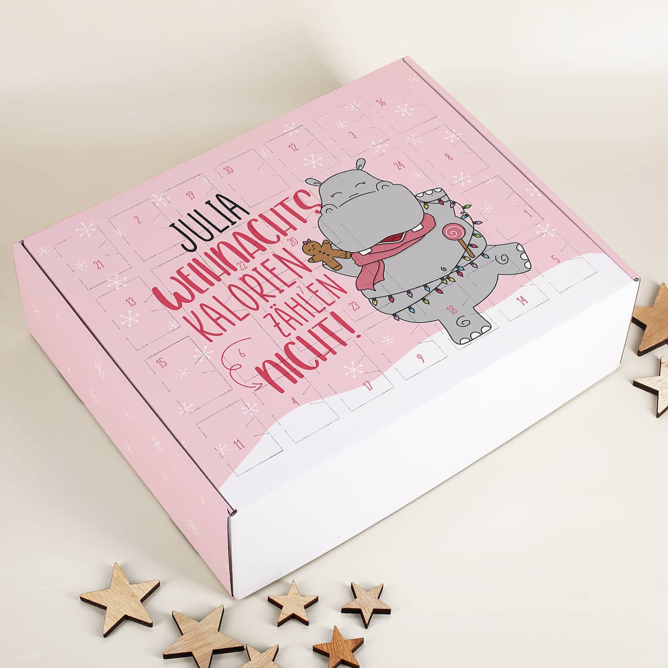Adventskalender mit Name nach Wunsch bedruckt zum selber Befüllen