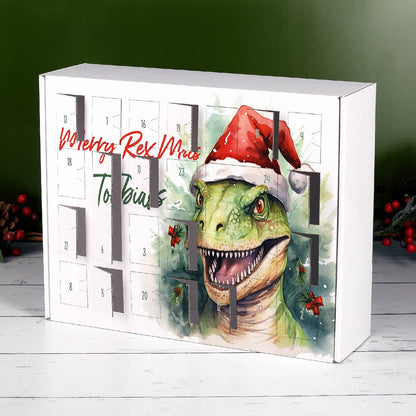 Mit Name personalisierter Adventskalender mit perforierten Türchen