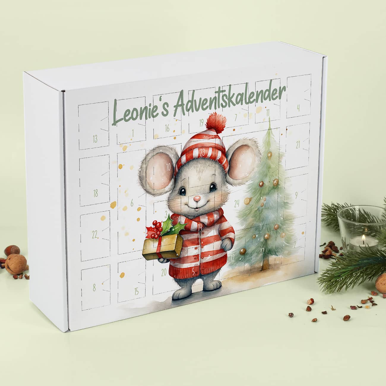 DIY Adventskalender zum selber Füllen mit Text personalisiert