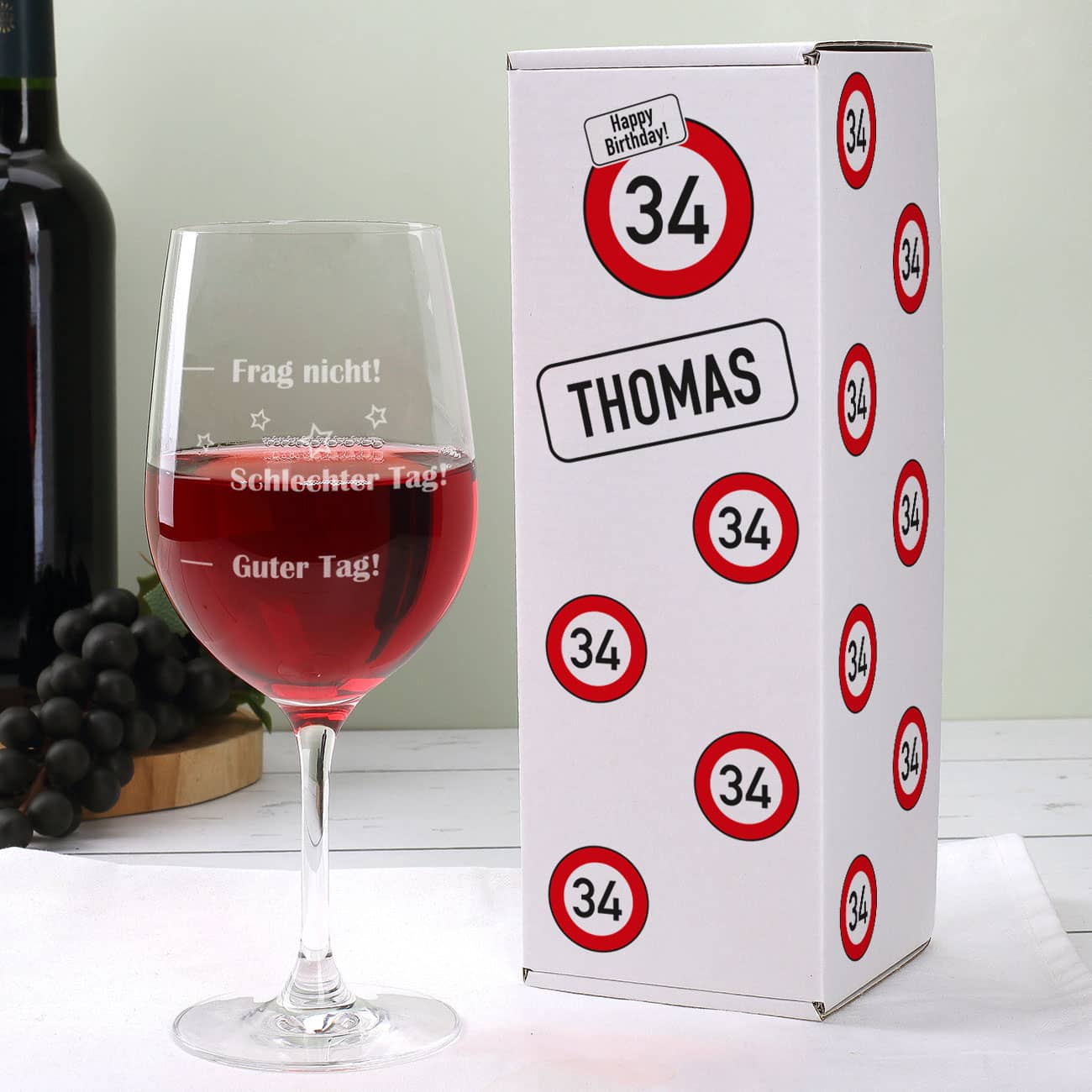 Stimmungsglas mit Verkehrszeichen Geschenkbox