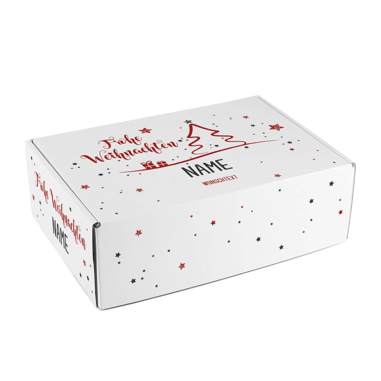 Geschenkverpackung zu Weihnachten - mit Name und Wunschtext 