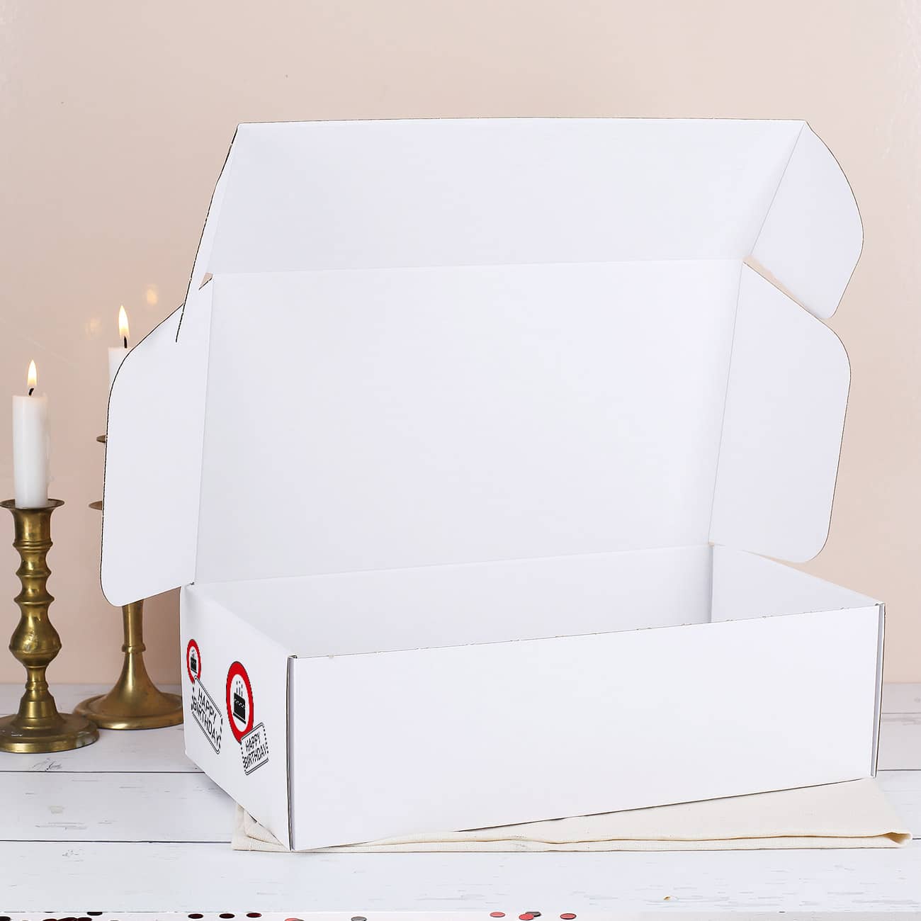 Geburtstags-Geschenkbox mit Verkehrszeichen, Foto, Alter & Name
