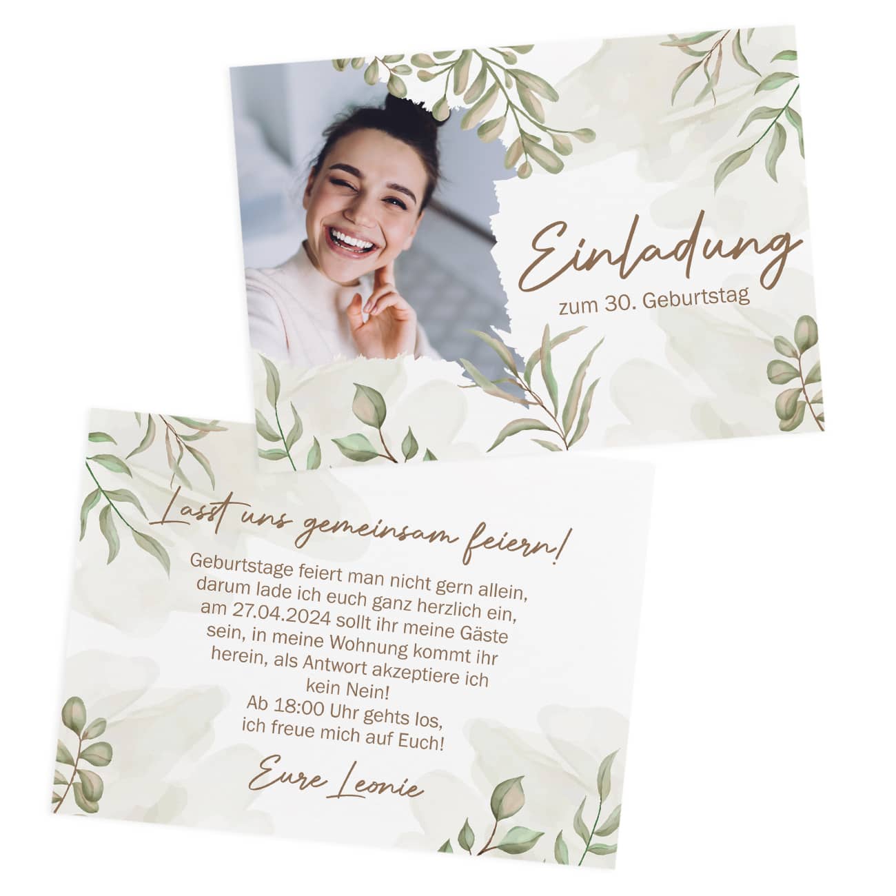 Personalisierte Einladungskarte mit Foto zum Geburtstag