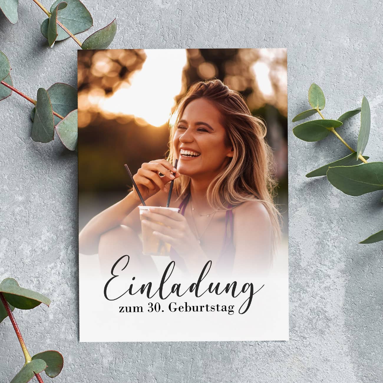 Einladungskarte mit Foto personalisiert