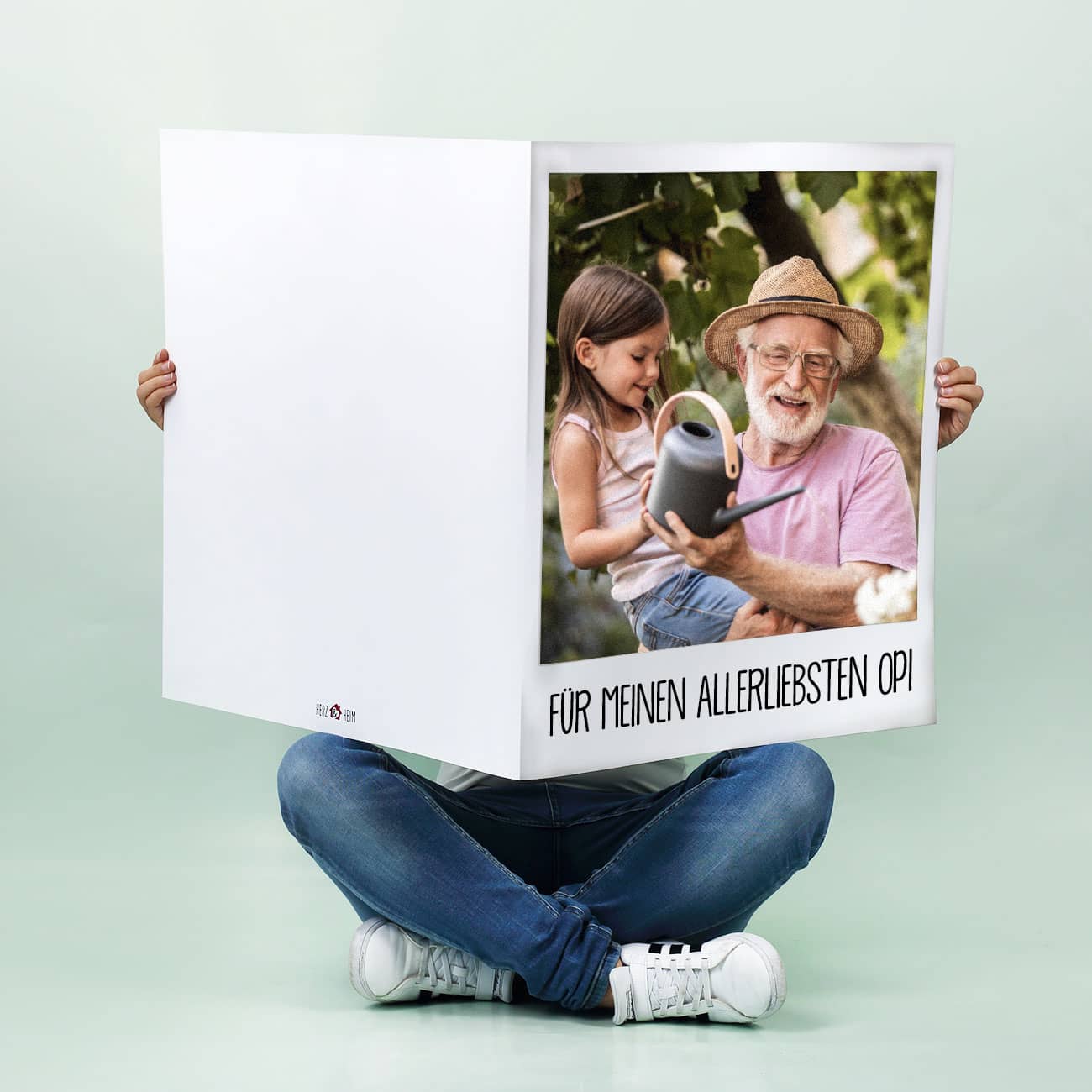 Polaroid Klappkarte XXL mit Ihrem Foto und Text