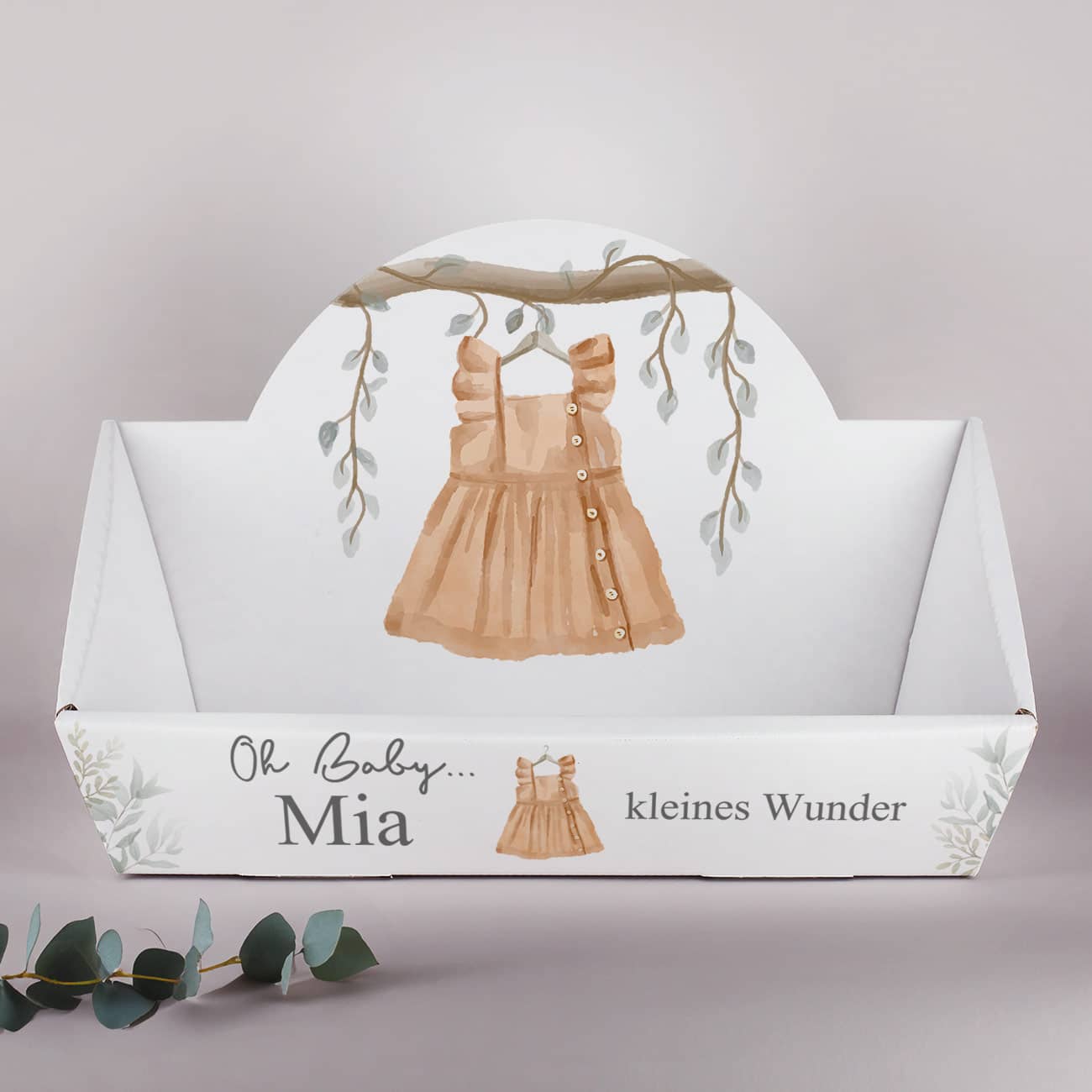 Personalisierter Geschenkkorb zur Geburt mit Name