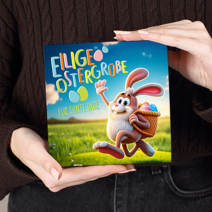 Pralinenbox "Eilige Ostergrüße" mit Wunschtext 100g Lindt Pralinen zum Osterfest
