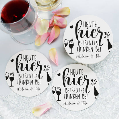 Runde Untersetzer mit personalisiertem Aufdruck