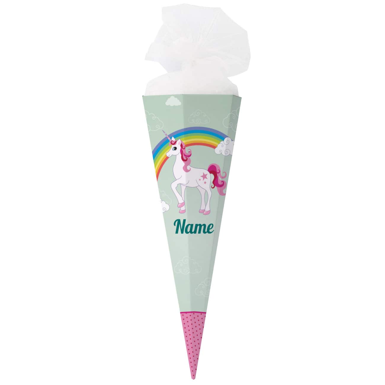Einhorn - Zuckertüte mit Regenbogen 