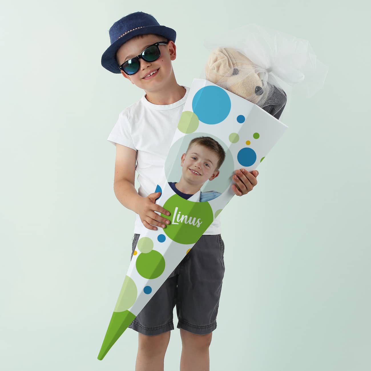 Schultüte für Jungen mit Foto und Name