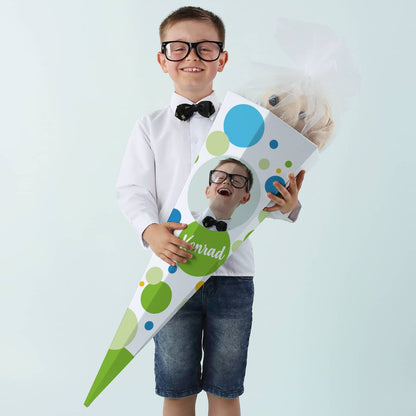 Schultüte für Jungen mit Foto und Name