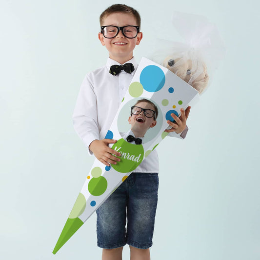 Schultüte für Jungen mit Foto und Name
