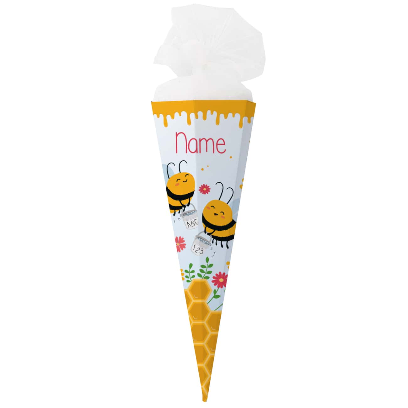 Bedruckte Zuckertüte mit Bienchen und Name
