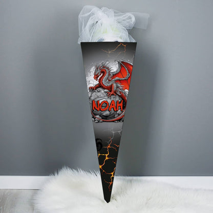 Coole Drachen-Schultüte mit Name