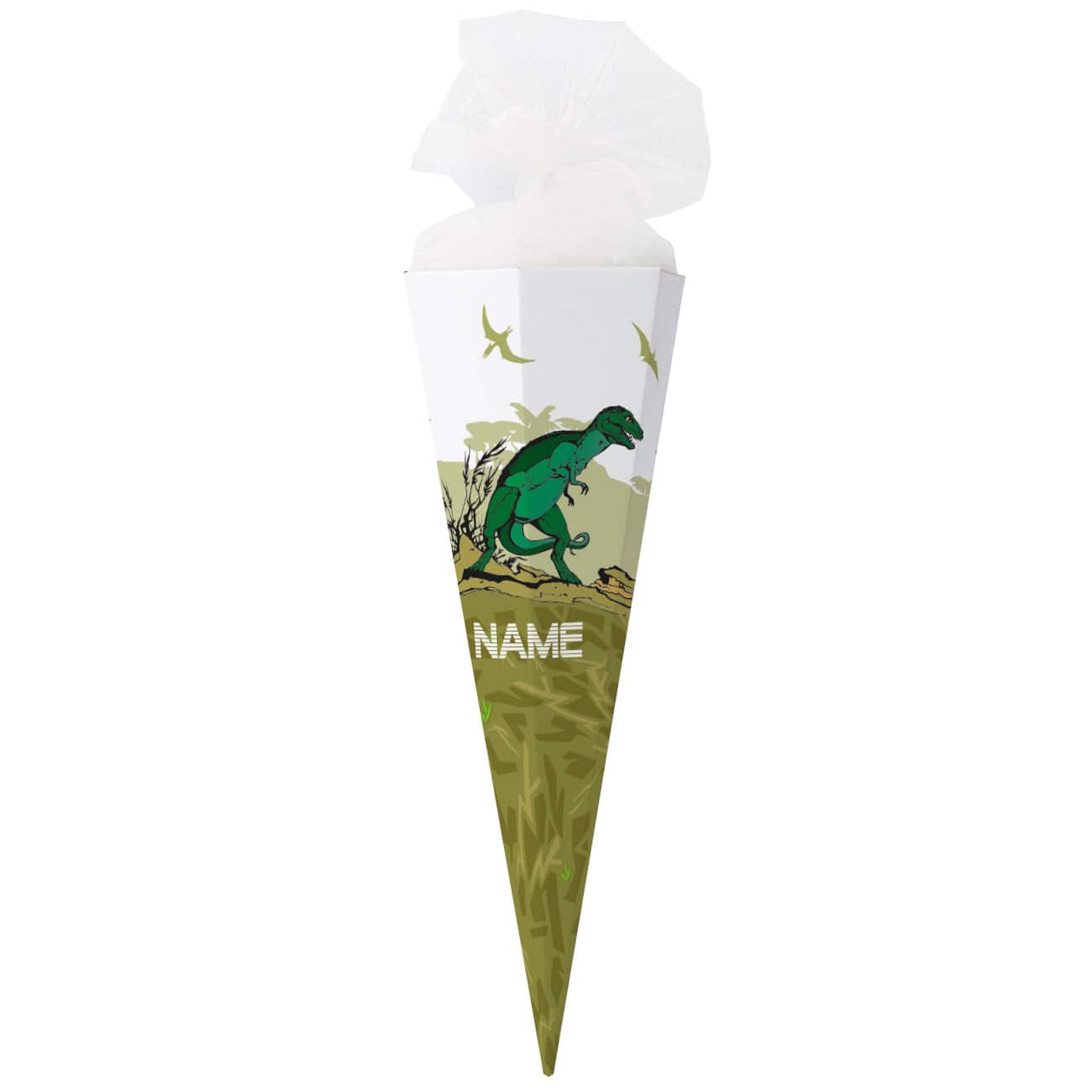 Schultüte mit T-Rex und Name