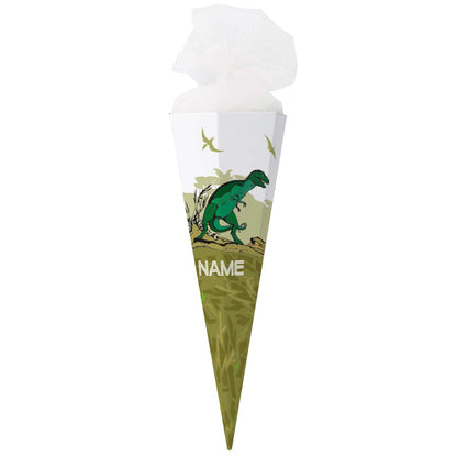 Schultüte mit T-Rex und Name