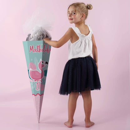 Zuckertüte mit Flamingo und Name