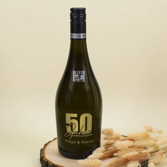 Seccoflasche von Scavi & Ray zur goldenen Hochzeit mit Namensgravur