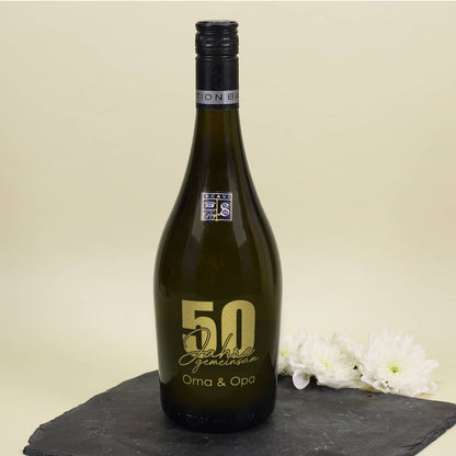 Personalisierte Seccoflasche zur goldenen Hochzeit