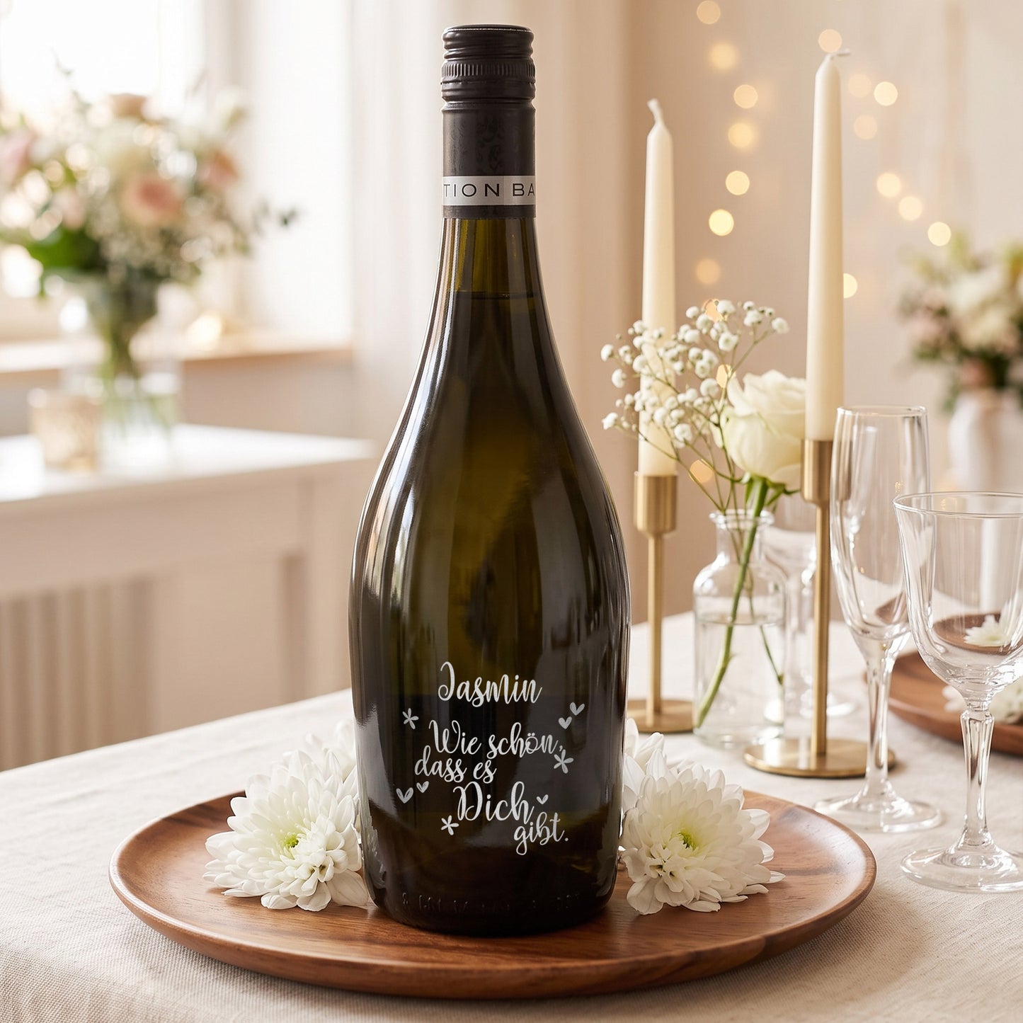 Personalisierte Scavi & Ray Seccoflasche – Wie schön, dass es Dich gibt. 