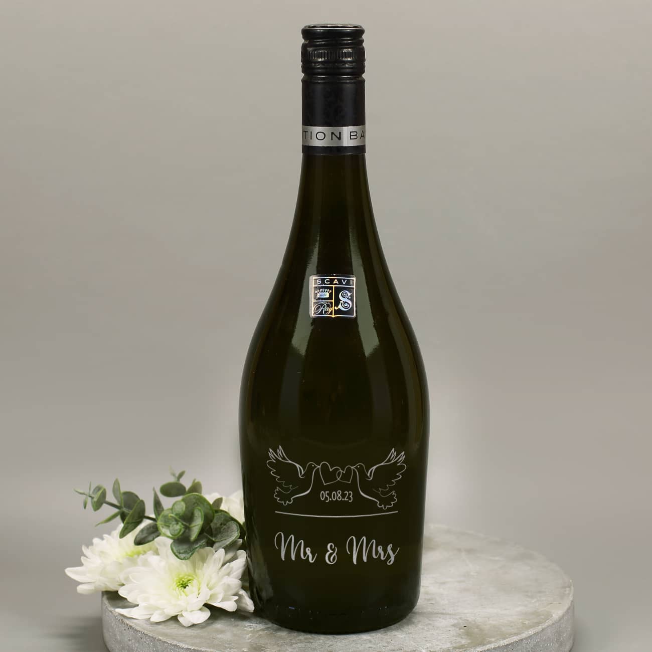 Seccoflasche mit Gravur als Hochzeitsgeschenk