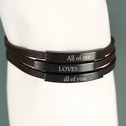Graviertes Männer Armband mit 3 Wunschtexten