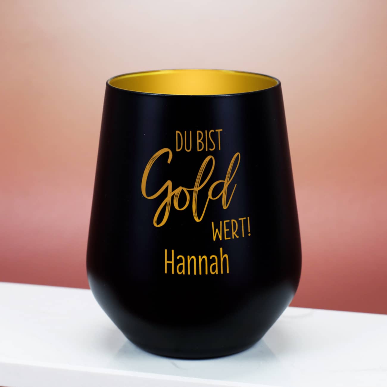 Du bist Gold wert! - Windlicht mit Ihrem Wunschname gestaltet