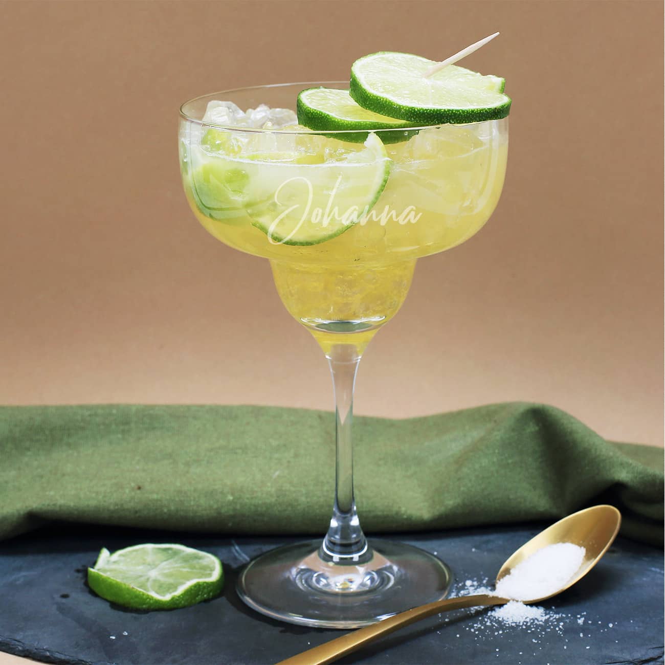 Margaritaglas mit Namensgravur