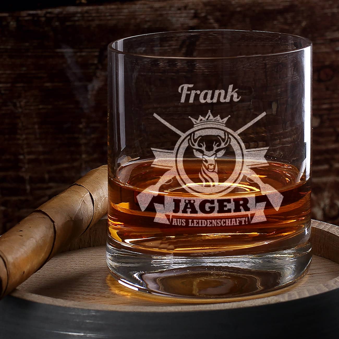 Jäger aus Leidenschaft - graviertes Whiskyglas mit Name