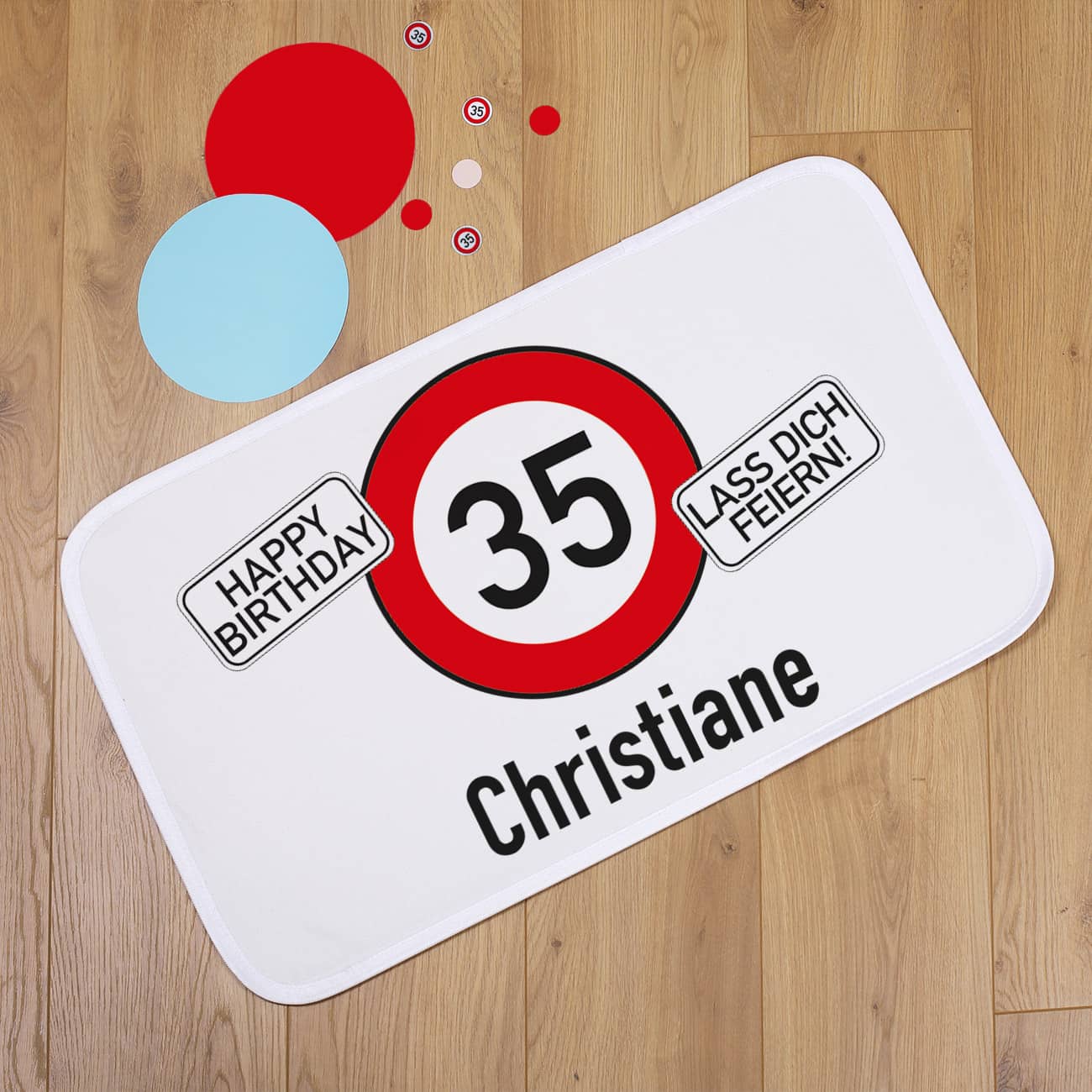 Türvorleger zum Geburtstag mit Verkehrszeichen