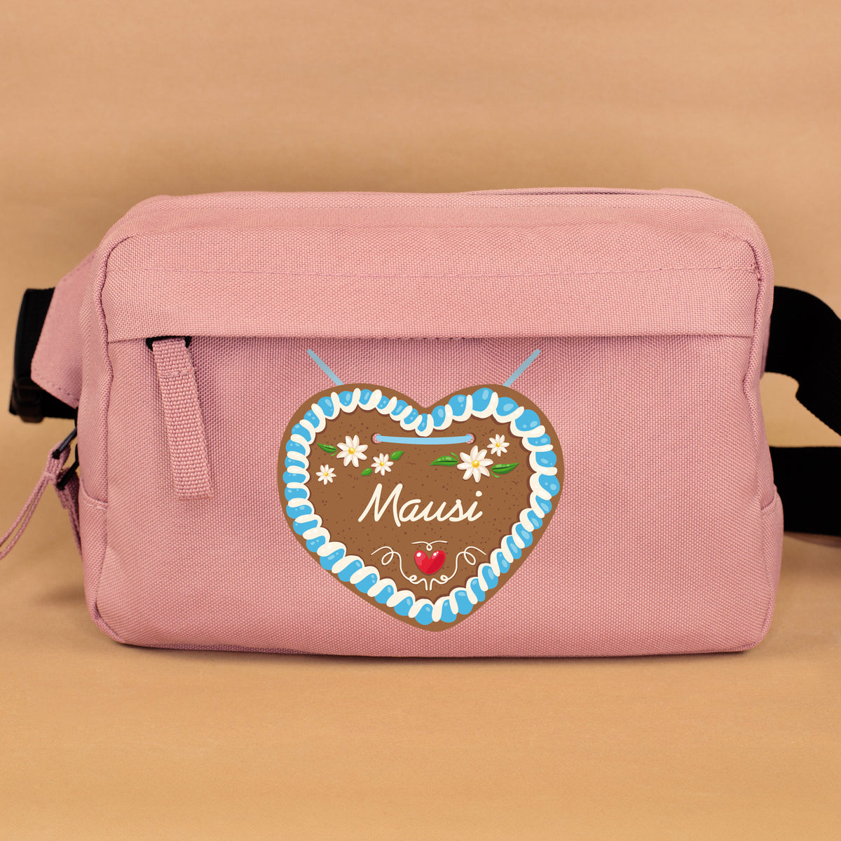 Bauchtasche mit Lebkuchenherz & Name personalisiert | Crossbody Bag für Volksfest, Frauen & Männer