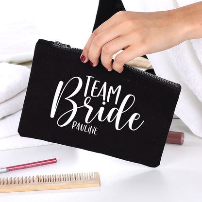 Beautycase mit Namensaufdruck | Team Bride | 5 Farben & Größenauswahl